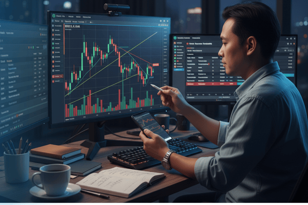 Ilustrasi cara trading saham yang baik - Ultima Markets