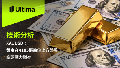 XAUUSD：黃金在4105樞軸位上方盤整，空頭壓力猶存